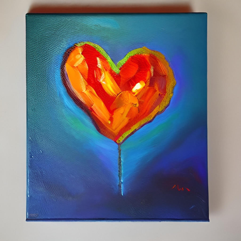 Red & Gold Heart Painting w/ Blue Background | A New Heart I Will Give You | Public Square Magazine | I Will Give You a New Heart New Testament