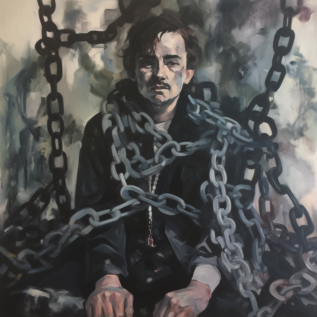 Man wrapped in chains, metaphor for pornography addiction | Public Square Magazine