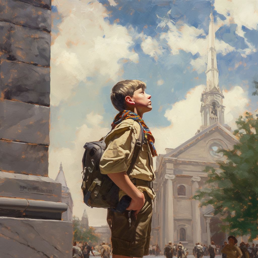 Painting of Boy Scout Looking Up | Unexpected Troop Abuse Rates | Public Square Magazine | Mormon Abuse Statistics | What Percentage of Boy Scouts Were Abused | Mormon Boy Scout Abuse