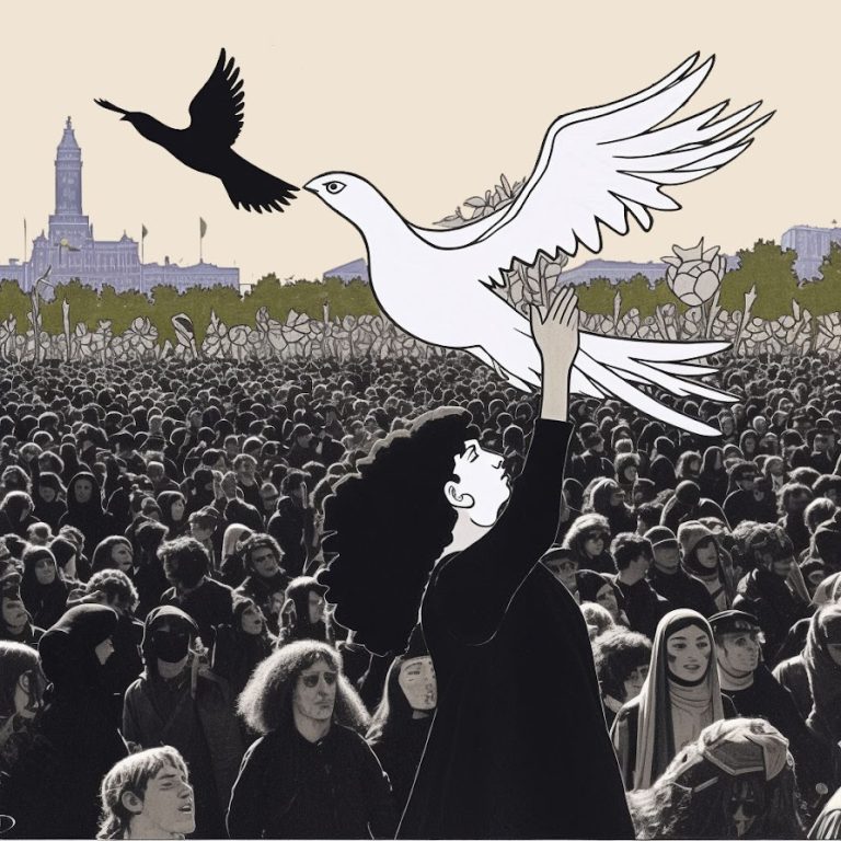 Woman in Crowd Letting Go of Dove | How Reimagining Social Justice Could Ease the Culture War | Public Square Magazine | Religion and Social Justice | Faith and Social Justice