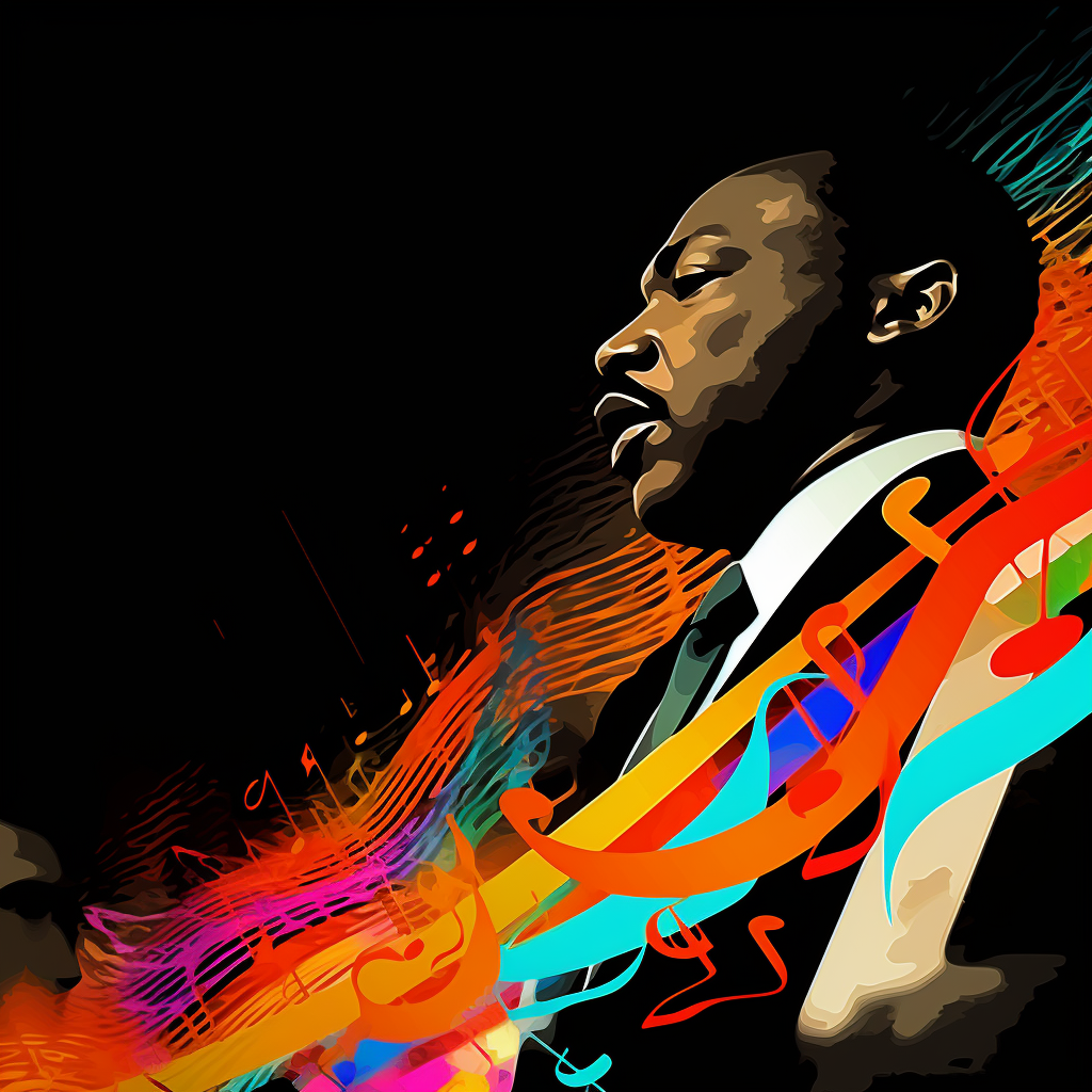MLK Jr. Graphic w/ Colored Music Notes | MLK’s I Have a Dream | Public Square Magazine | Martin Luther King Speech Analysis | I Have a Dream Analysis | I Have a Dream Speech Analysis