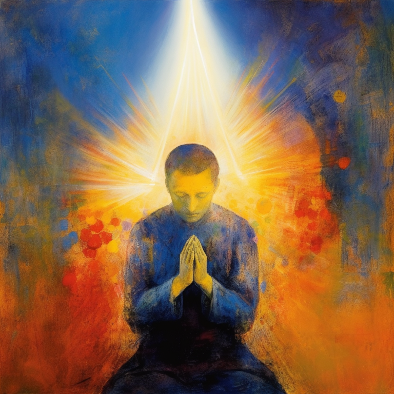 Symbolic portrayal of a person's sacred experiences in prayer.