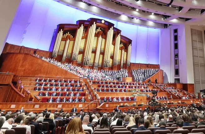 Interior of the Conference Center at the Fall 2023 General Conference