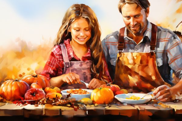 Father & Daughter Sitting Together at Picnic Table | Beyond Counting Blessings: Gratitude for 2023 | Public Square Magazine | Spiritual Benefits of Gratitude in the Bible