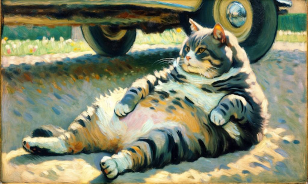 Stop being mediocre like the declawed cat in this painting