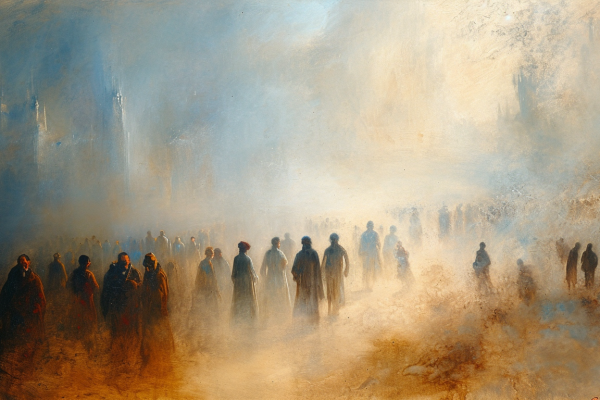 People wandering in fog symbolizing the danger of spiritual drift