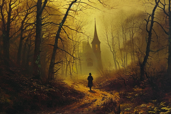 A person walking alone toward a church symbolizing the reality of sexual fluidity within faith