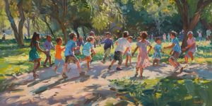 Painting of Children Playing in a Park | What I Hope You Mean When You Say “I Don’t See Color.” | Public Square Magazine | I Dont See Color Meaning | You Mean What You Say
