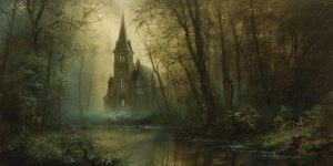 Church in Deep Green Forest Painting | Marxism, Satanism & Worship of Self | Public Square Magazine | Karl Marx Satanism | Self Worship