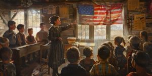 Teaching Showing American Flag to Her Students | America, Land of Promise and Destiny | Public Square Magazine | Land of America | Is America Land of Free