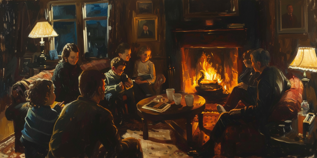 A family shares a warm, intimate moment at home, epitomizing the essence of the International Year of the Family.