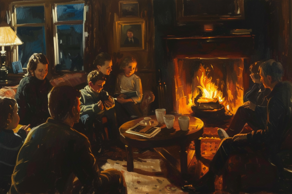 A family shares a warm, intimate moment at home, epitomizing the essence of the International Year of the Family.