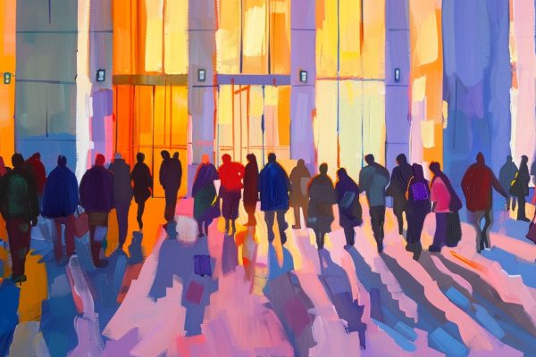 Illustration of the Conference Center for the April 2024 General Conference | Themes of April 2024 General Conference | Public Square Magazine | General Conference April 2024