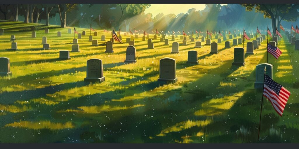 A Cemetary with Headstones & American Flags | Importance of a Happy Memorial Day | Having a Happy and Reflective Memorial Day