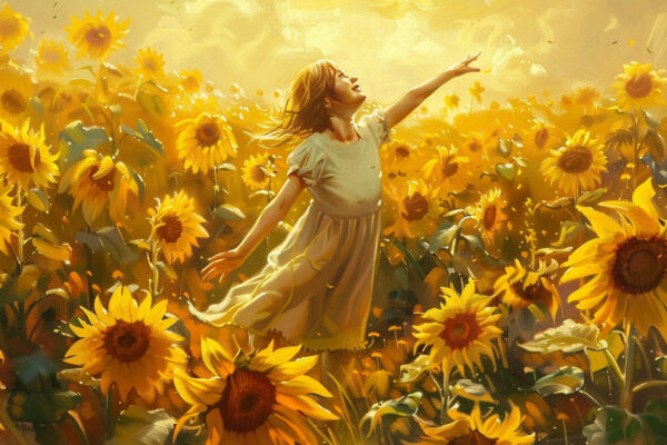 Art of Woman Dancing in Sunflower Field | The Enduring Nature of Joy | Public Square Magazine | Joy vs Happiness LDS | How Happiness & Joy Are Similar | Peace Through Joy