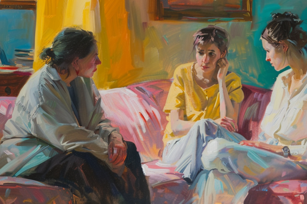 An Alternative to Gender Transition A family and therapist supporting a teenage girl representing an alternative to gender transition.