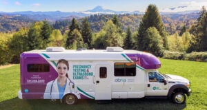 An image of a Save the Storks Mobile Medical Clinic. 