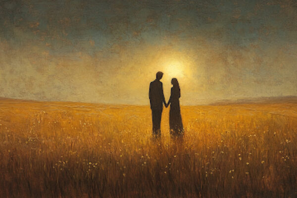 Couple in a Field Posing During Sunset | Balancing Marriage and Faith | How Couple's Perceive God in Marriage