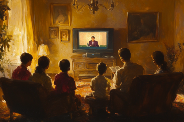 Beyond the Pulpit: Unpacking the Spiritual Gems of General Conference Family Sitting watching a Man Speak on TV | General Conference 2024 | General Conference Talks in October 2024