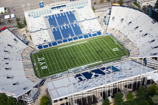 Aerial Shot of Lavell Edwards Stadium | BYU Football News | Sportsmanship of the BYU Football Team