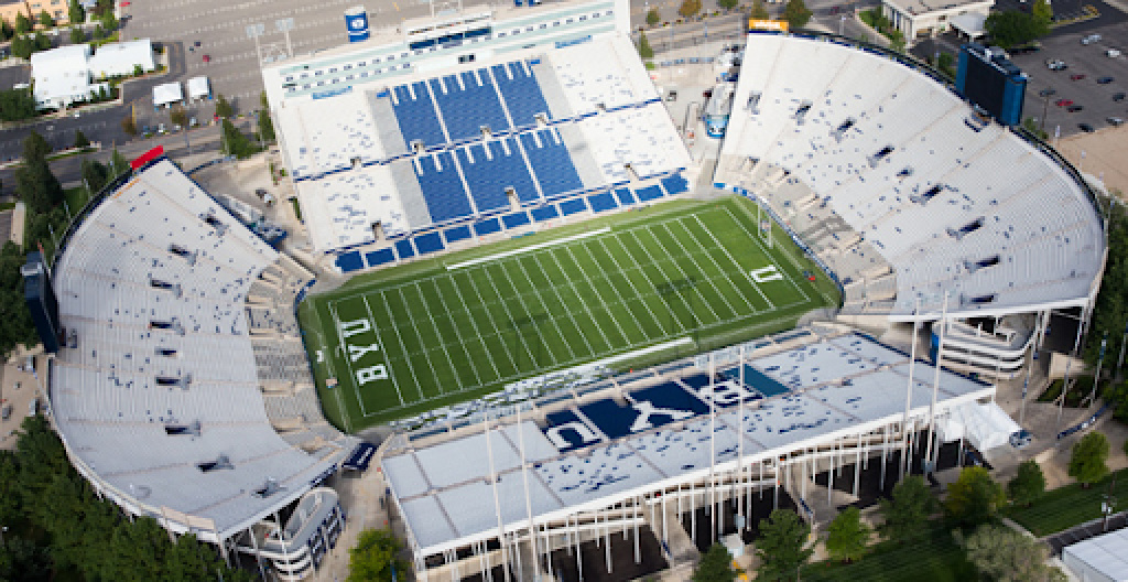 An image of LaVell Edwards Stadium from above