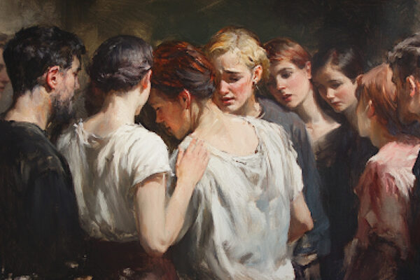 An act of empathy confronts judgment, representing the impact of LDS garment changes.