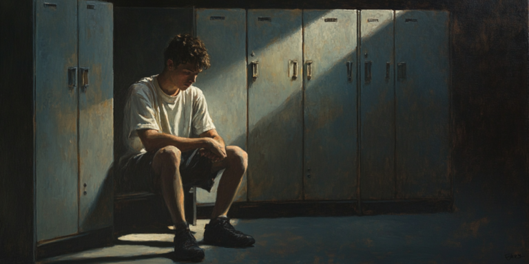 A lone athlete embodies the attributes of Christ by showing resilience in the face of adversity.