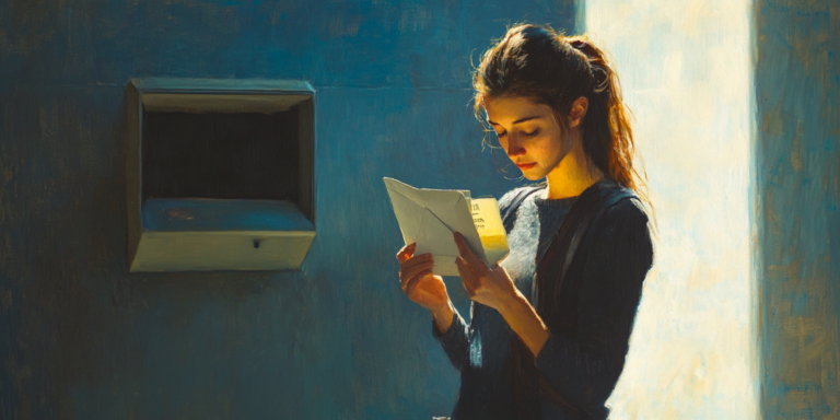 A student holds an unsigned note, capturing the tender mystery of how God’s love can reach us when we need it most.