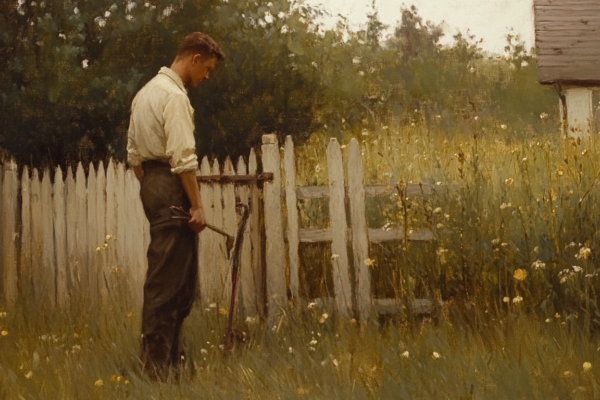 Navigating Your Faith Journey: Use Your Hands A man repairs a fence for a neighbor, his quiet labor embodying the healing power of service amid faith and doubt