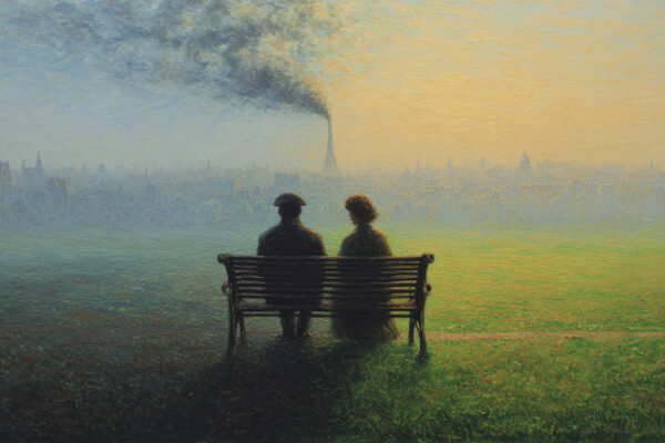 Two people sit back-to-back in quiet tension, symbolizing emotional distance in conflict resolution