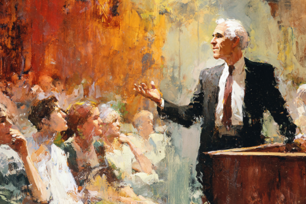 What Changed in Prophetic Language, And What Never Will A modern-day prophet in a chapel setting speaks with warmth and firmness to a small group, reflecting how modern-day prophets adapt tone but preserve truth.