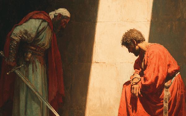 Ammon’s calm before the king reveals how divine courage mediates the one-many tension in faith and policy.