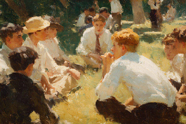 A youth supported by peers and a mentor, reflecting community as a strength in porn addiction recovery.