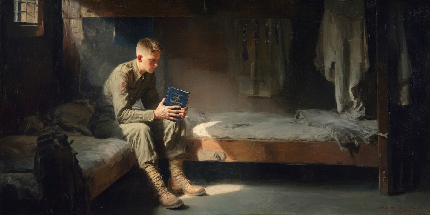 A service member seeks religious comfort in the Book of Mormon as Pentagon religious codes shape access to chaplain care.