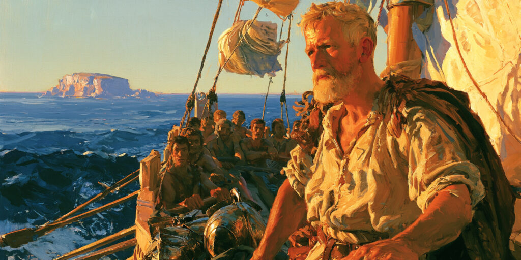 Odysseus sails home from war in Christopher Nolan’s