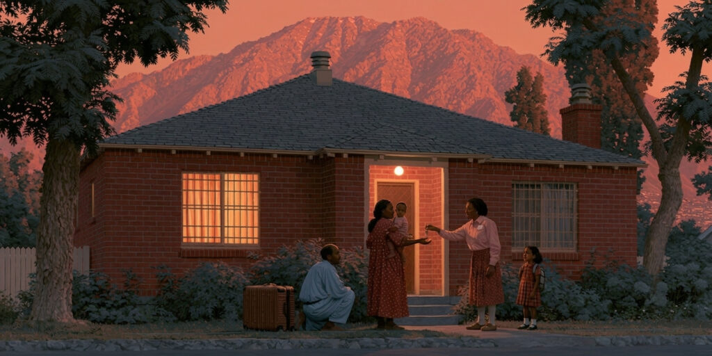 A refugee resettlement family arriving in Utah through the U.S. Refugee Admissions Program.