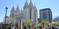 Visitors gather at Temple Square in Salt Lake City, Utah, for the April 2026 General Conference of the Church of Jesus Christ of Latter-day Saints.