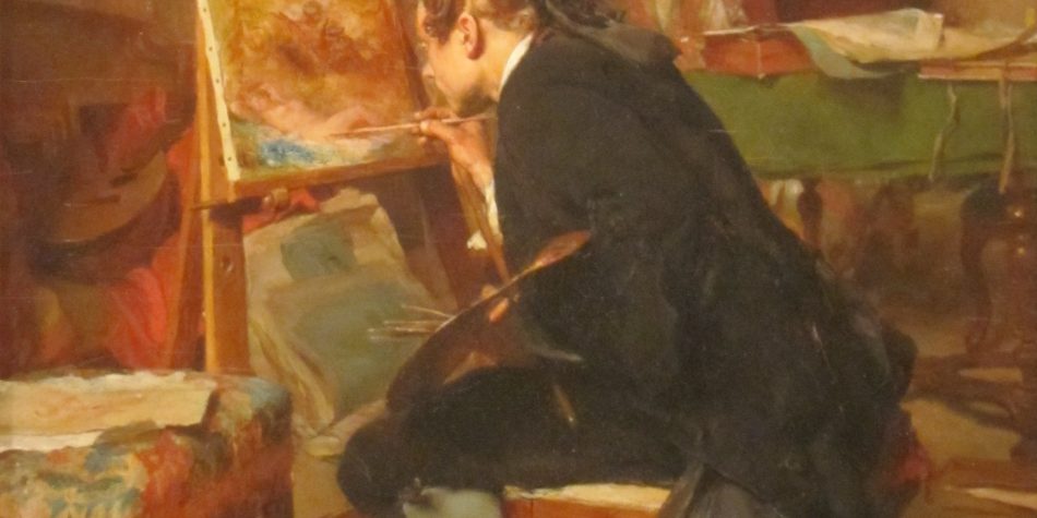 A_Painter,_oil_on_mahogany_painting_by_Ernest_Meissonier,_1855