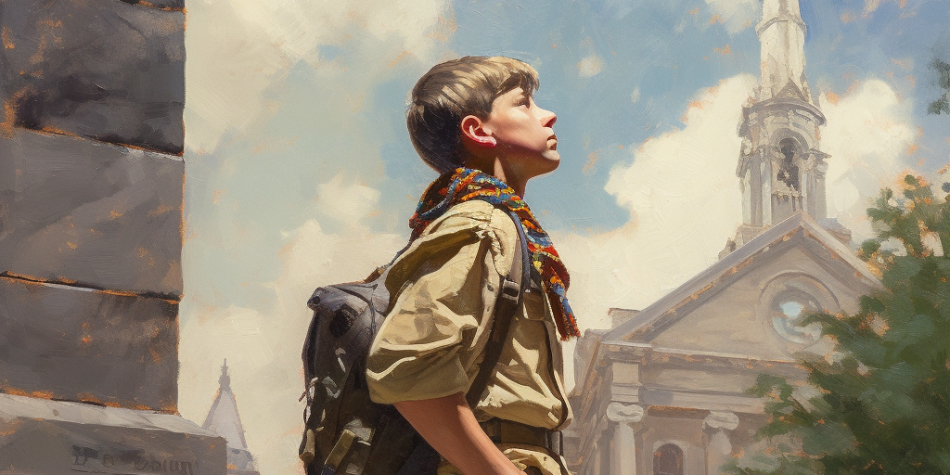 Painting of Boy Scout Looking Up | Unexpected Troop Abuse Rates | Public Square Magazine | Mormon Abuse Statistics | What Percentage of Boy Scouts Were Abused | Mormon Boy Scout Abuse