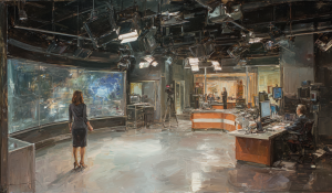 A female meteorologist delivers a weather report, similar to scenes discussed in this