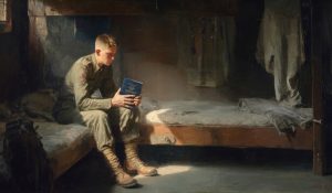 A service member seeks religious comfort in the Book of Mormon as Pentagon religious codes shape access to chaplain care.