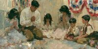 A family prepares for a religious liberty fast in prayer at home.