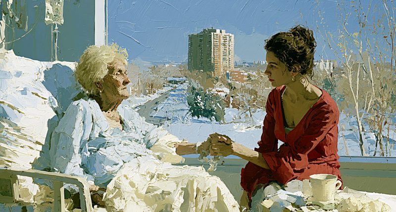 An elderly woman and her daughter in a hospital room evoke the human stakes of MAID in Canada.