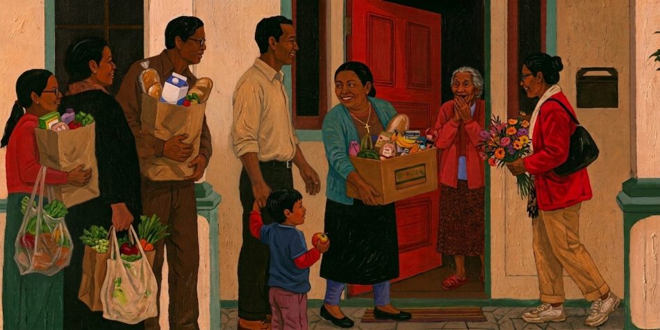 Congregational care for a recovering neighbor illustrates religion and physical health through practical service and belonging.