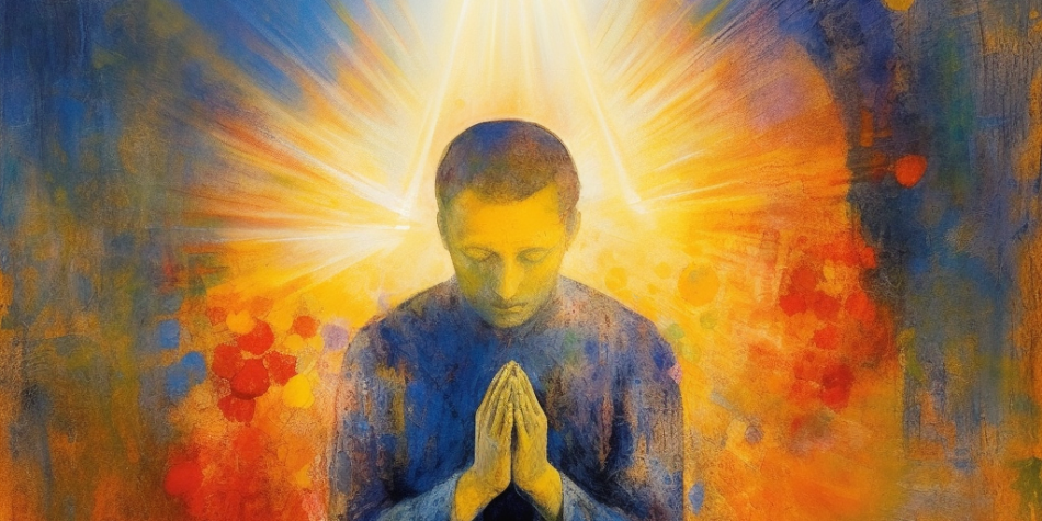 Symbolic portrayal of a person's sacred experiences in prayer.
