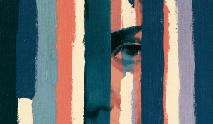 An abstract face behind vertical bands suggests the humanity of people facing the death penalty.