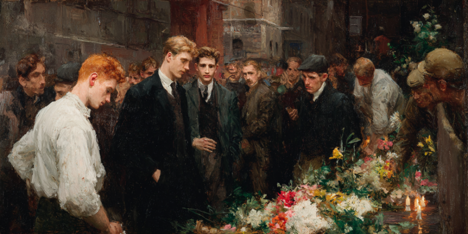 A street memorial symbolizing reactions to Charlie Kirk’s death.