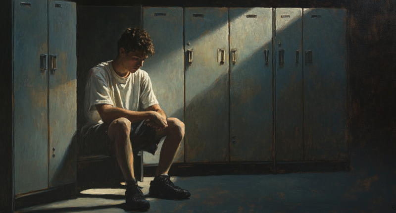 A lone athlete embodies the attributes of Christ by showing resilience in the face of adversity.