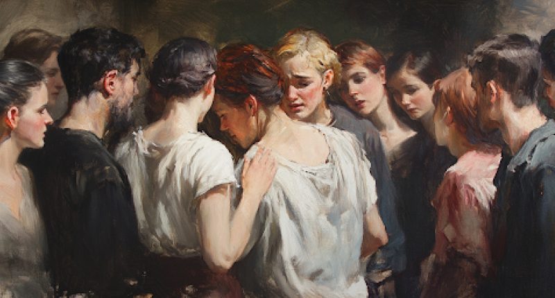 An act of empathy confronts judgment, representing the impact of LDS garment changes.