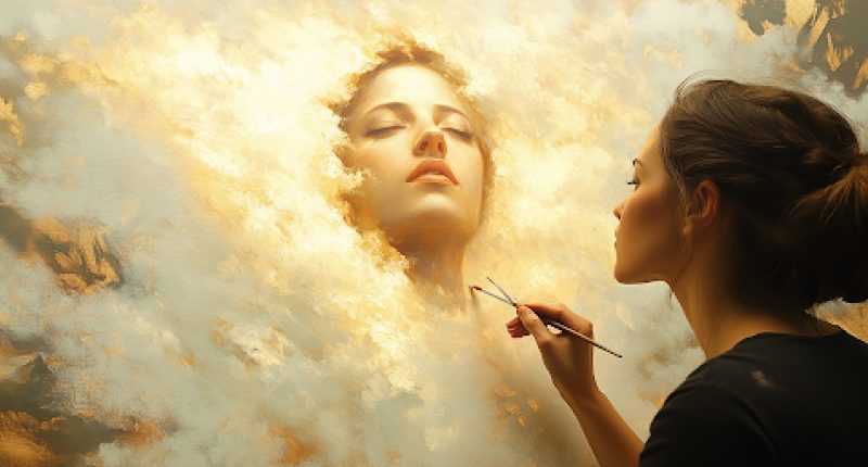 An unfinished painting of Heavenly Mother, symbolizing the tension between revealed truth and human speculation.